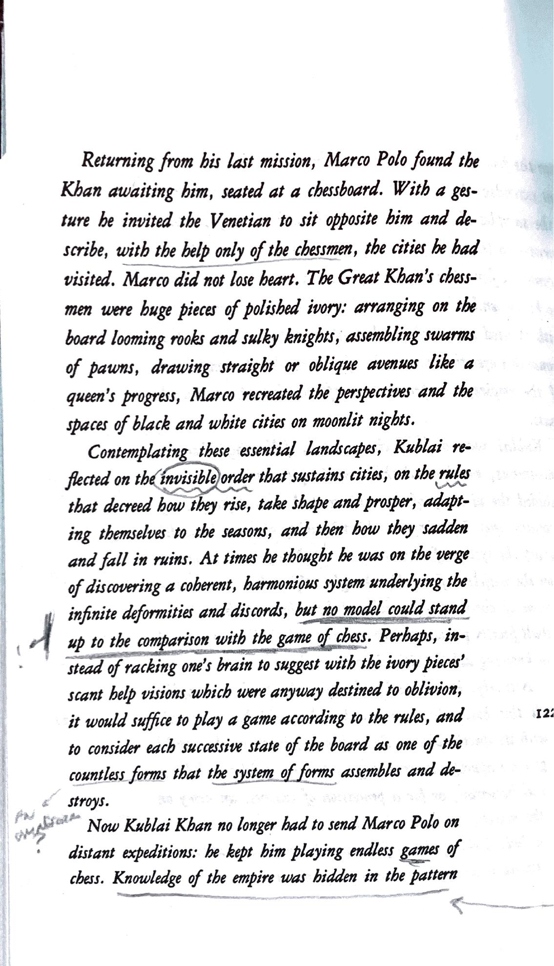 Annotated page 122 from Invisible Cities
