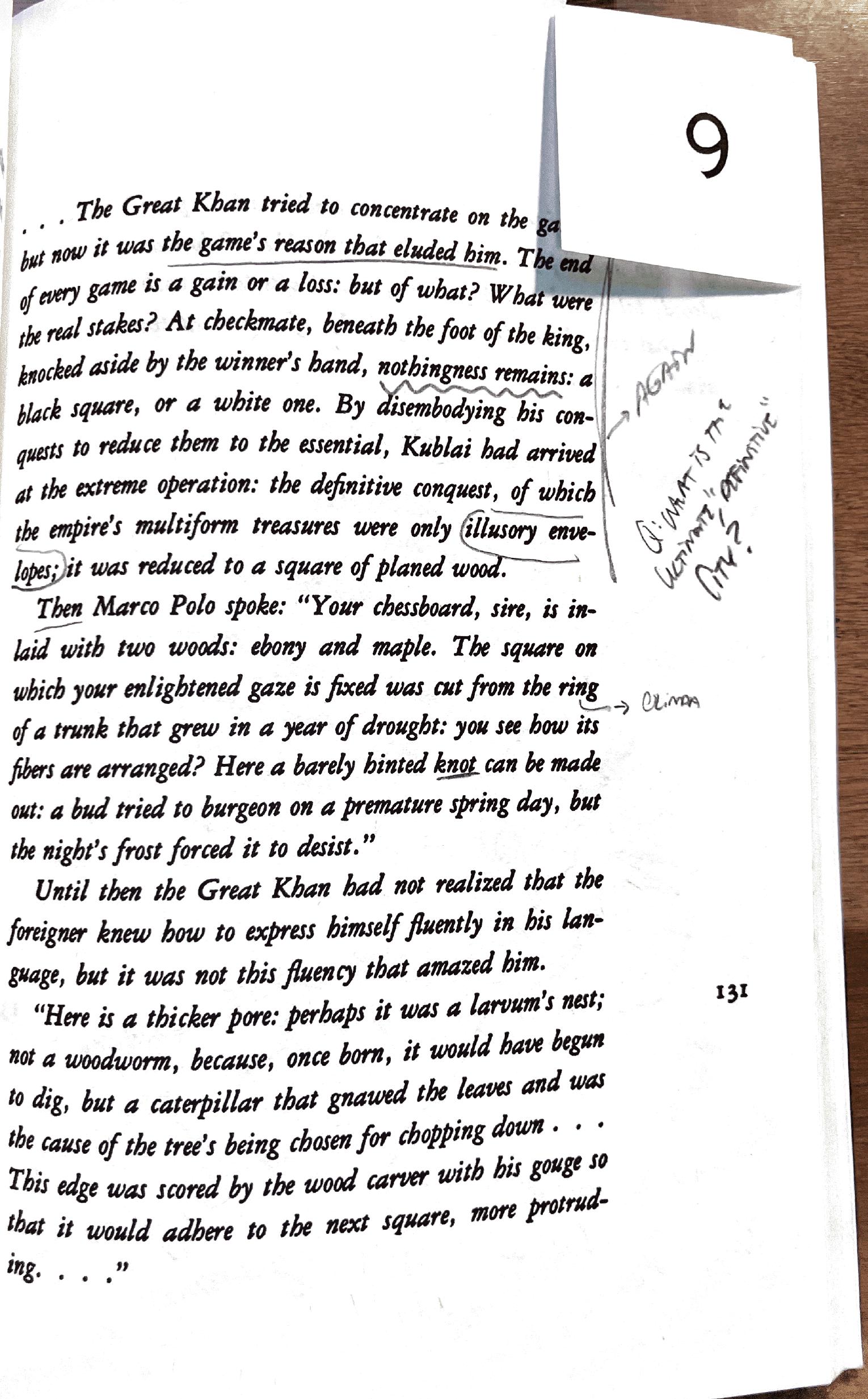 Annotated page 131 from Invisible Cities