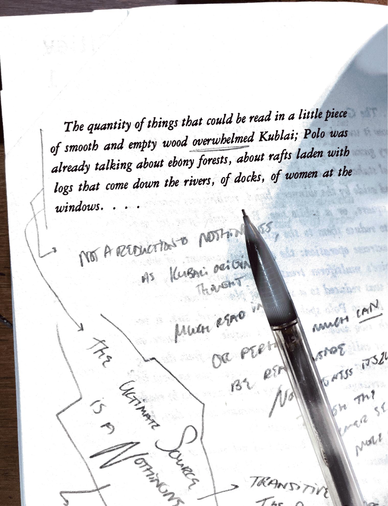 Annotated page 132 from Invisible Cities